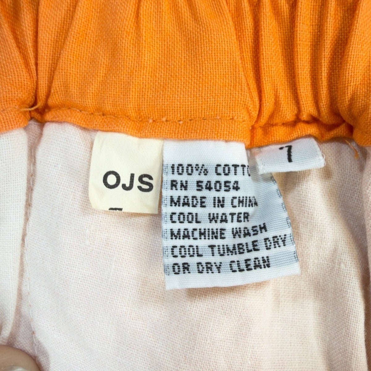 Bugle Boy Vintage 90s Shorts Boys 7 Neon Orange Cotton Elastic Waist NOS - take2supply