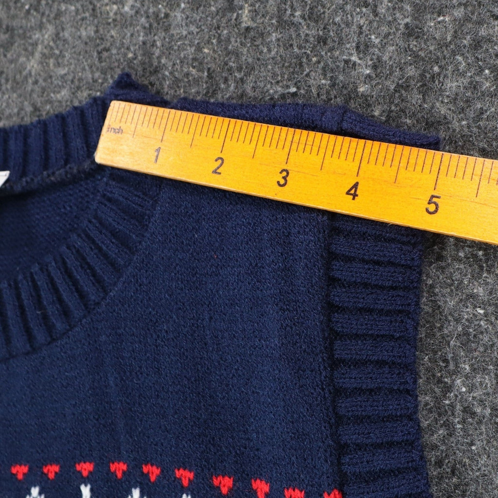 Bendini Sweater Vest Mens Medium Vintage Navy Blue Argyle Knit Acrylic C1011