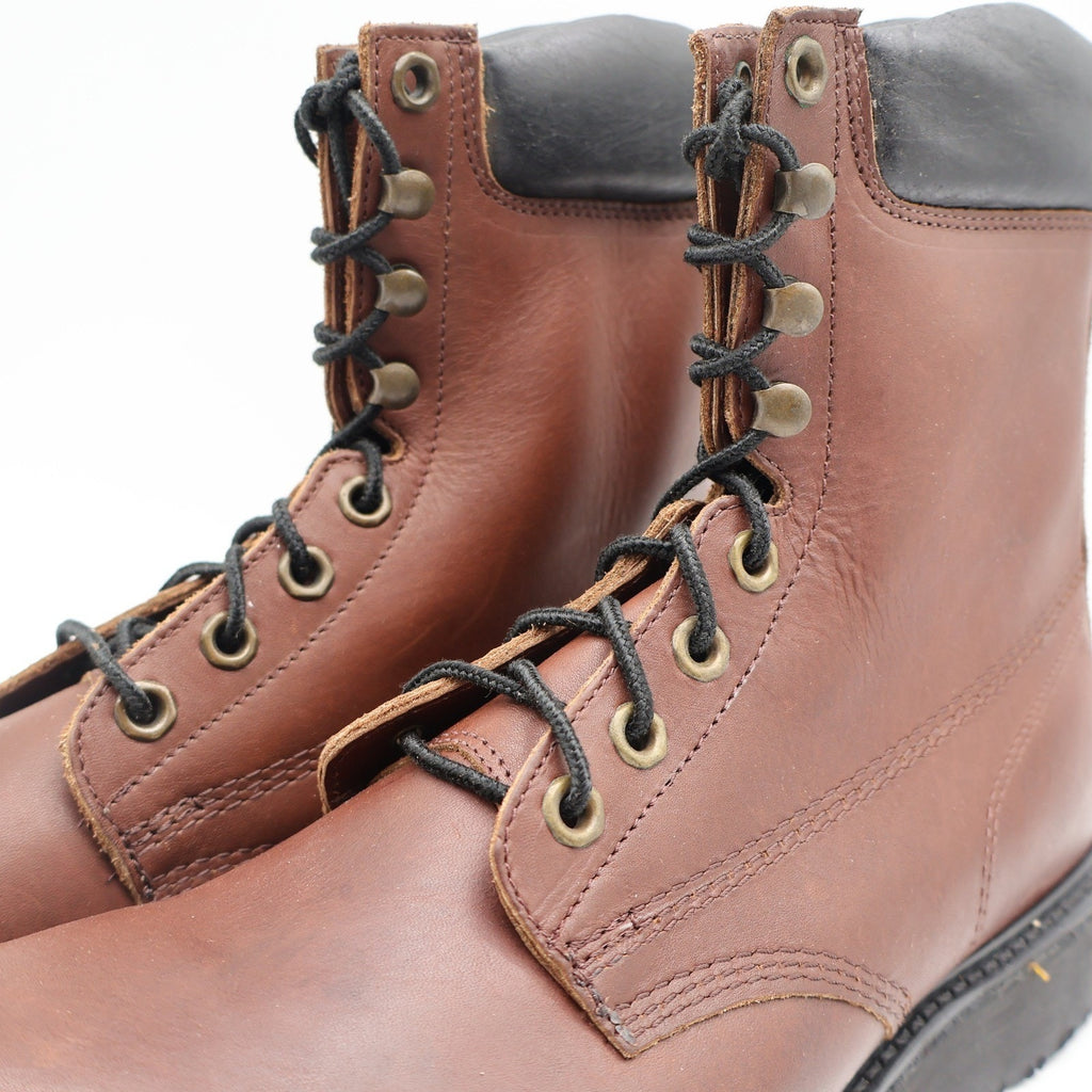 Carolina Work Boots Mens 11 D Vintage Brown Leather Made in USA Stock 895 Y2K