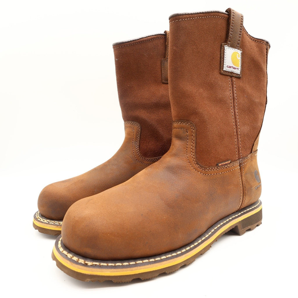 Carhartt Waterproof 10-Inch Pull-On Work Boot Mens 9.5M Brown Leather NEW