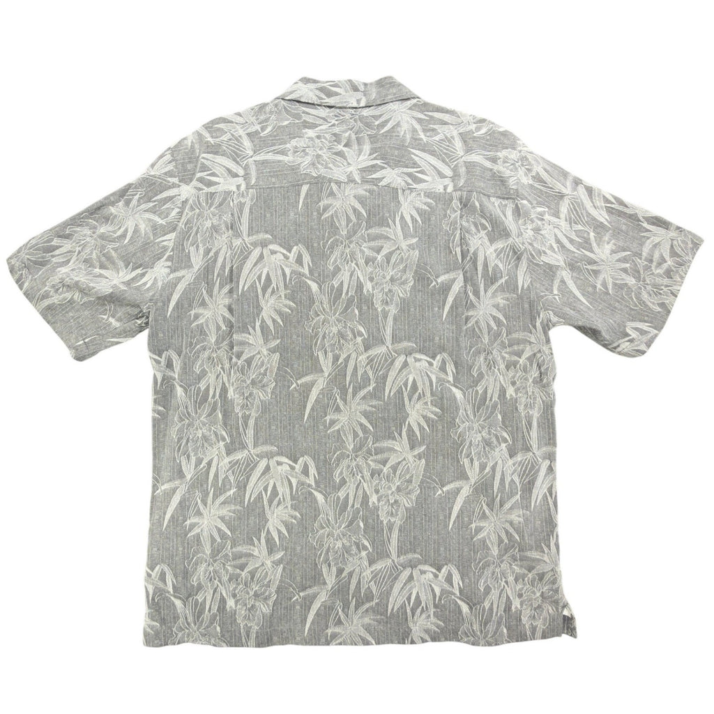Beyond Paradise Hawaiian Shirt Mens Medium Charcoal Silk NWT