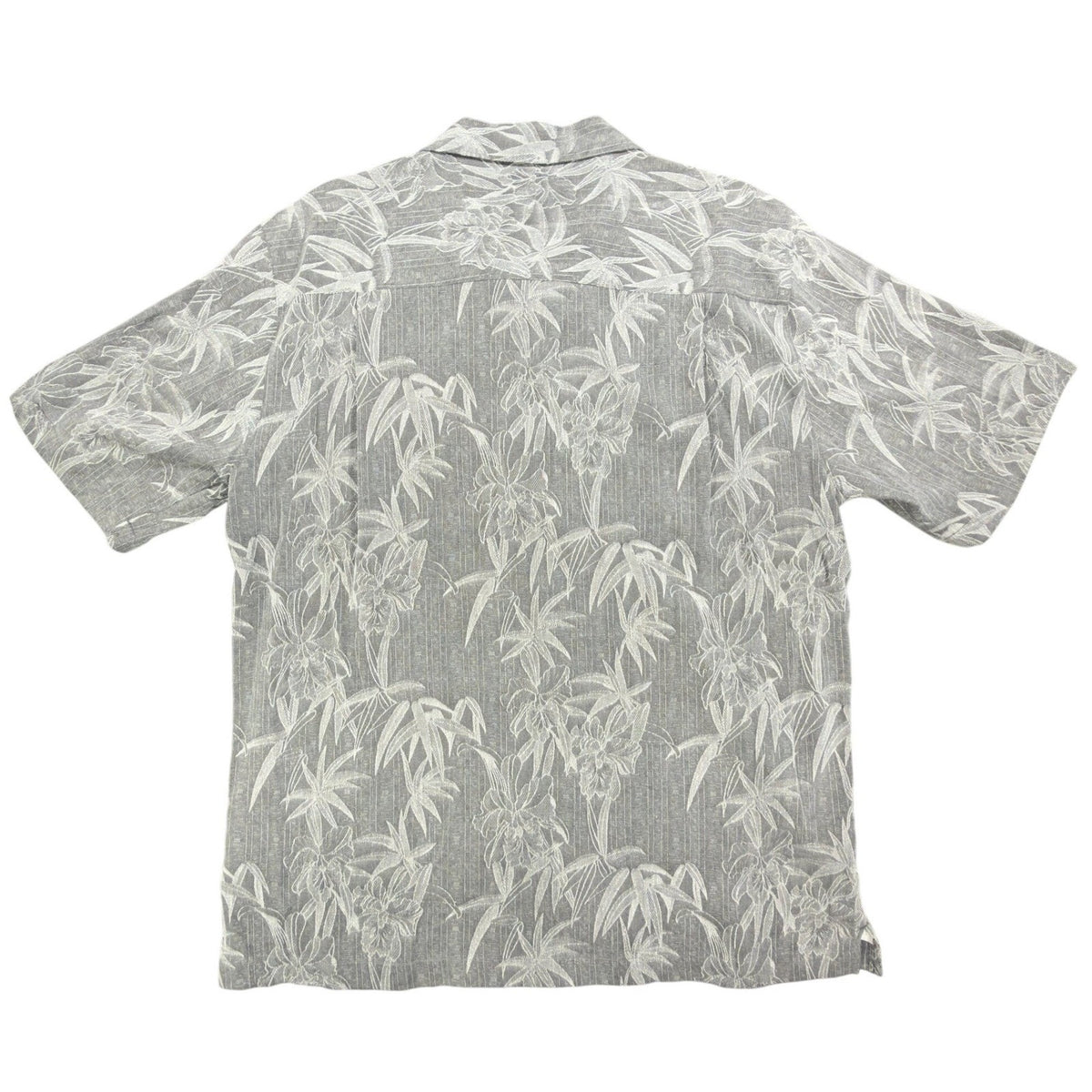 Beyond Paradise Hawaiian Shirt Mens Medium Charcoal Silk NWT