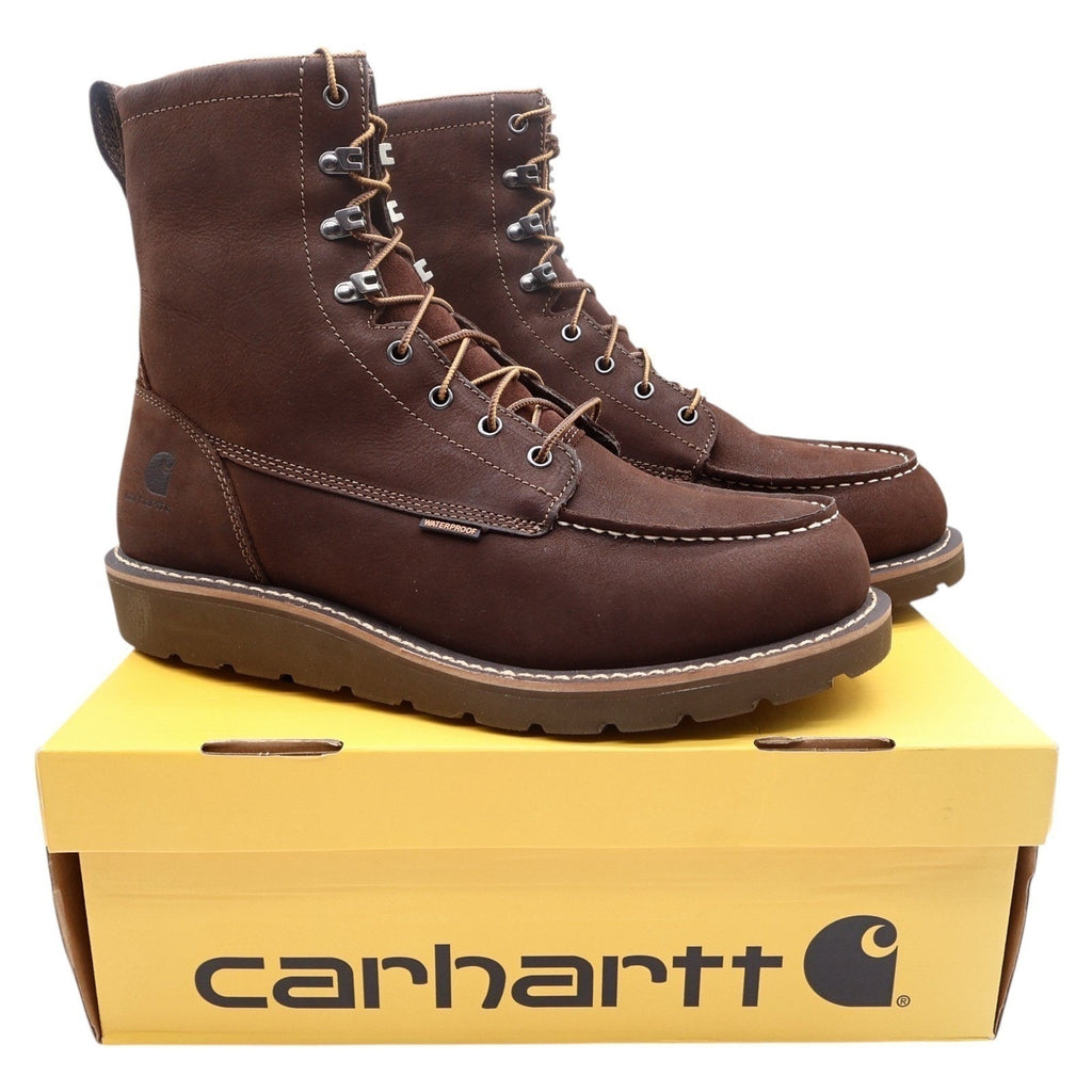 Carhartt 8-Inch Wedge Boot Mens 13 Brown Leather Soft Toe Waterproof New FW8093