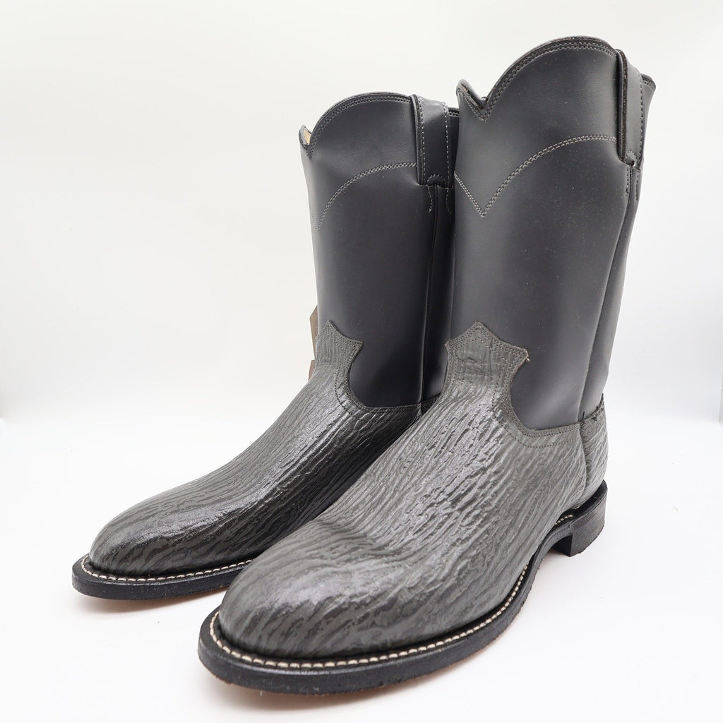 Justin Diamond J Cowboy Boots Mens 8.5 D Grey Shark Print Leather NWT