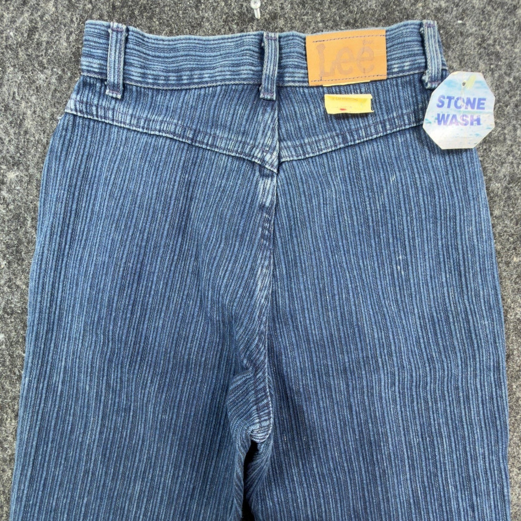Lee Vintage 80s Pinstripe Jeans Juniors 3 Blue Cotton USA NWT Deadstock