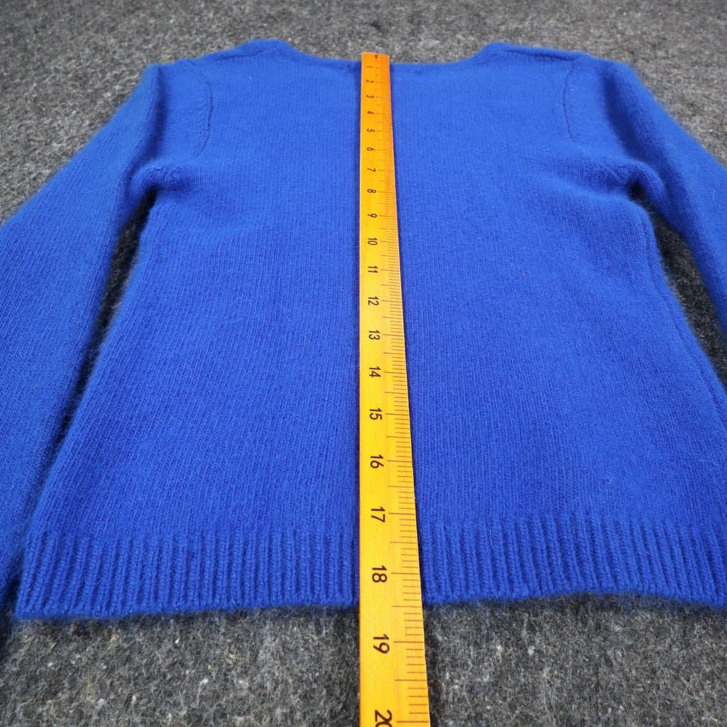 Spice It Up Sweater Womens Small Y2K Royal Blue Angora Blend Notched Neck