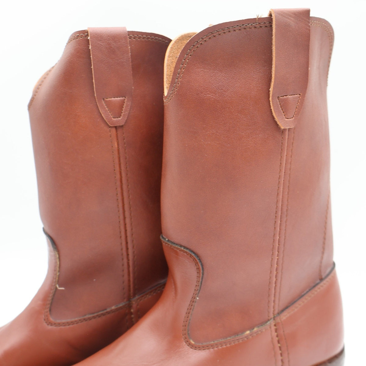 Cedar Crest Pecos Boots Mens 9 D Vintage Brown Leather USA Made Deadstock