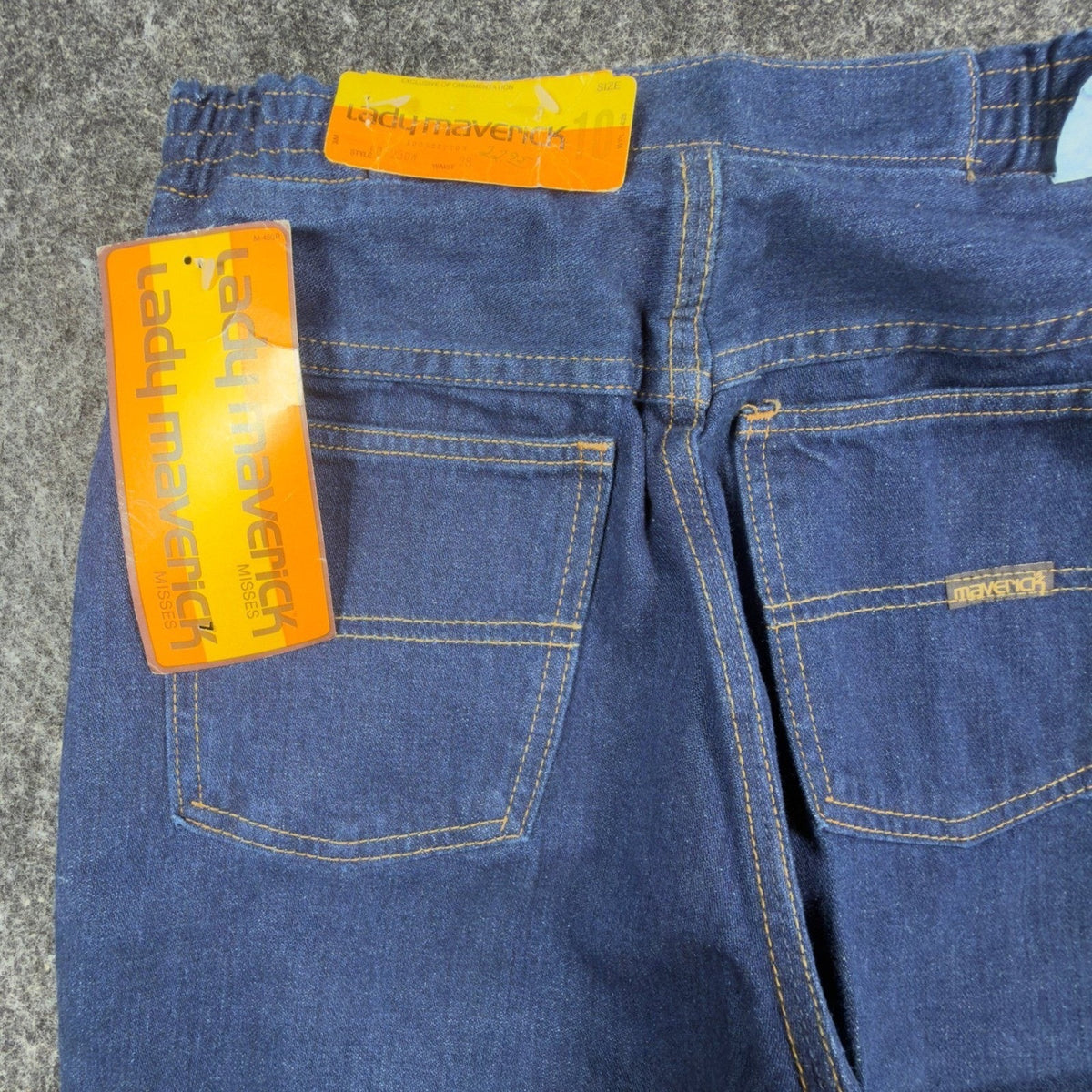Lady Maverick Vintage 70s Jeans Womens 10 Blue High Waist Elastic NOS NWT