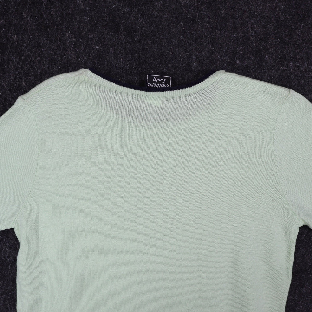 Southern Lady Short Sleeve Sweater Womens Small Vintage Bonsai Green Knit USA