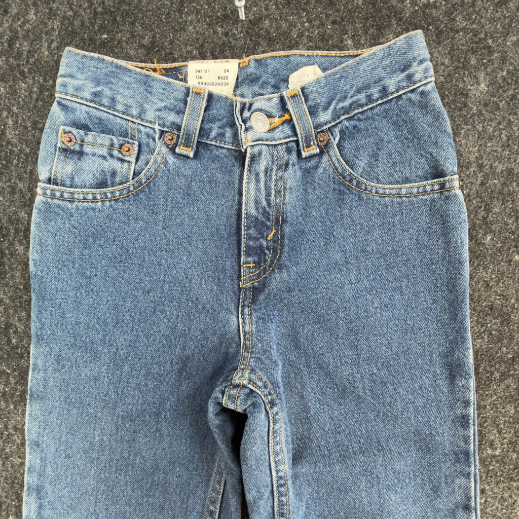 Levi's 517 Flare Jeans Girls 10 Slim Blue Cotton Slim Fit Vintage Y2K New - take2supply
