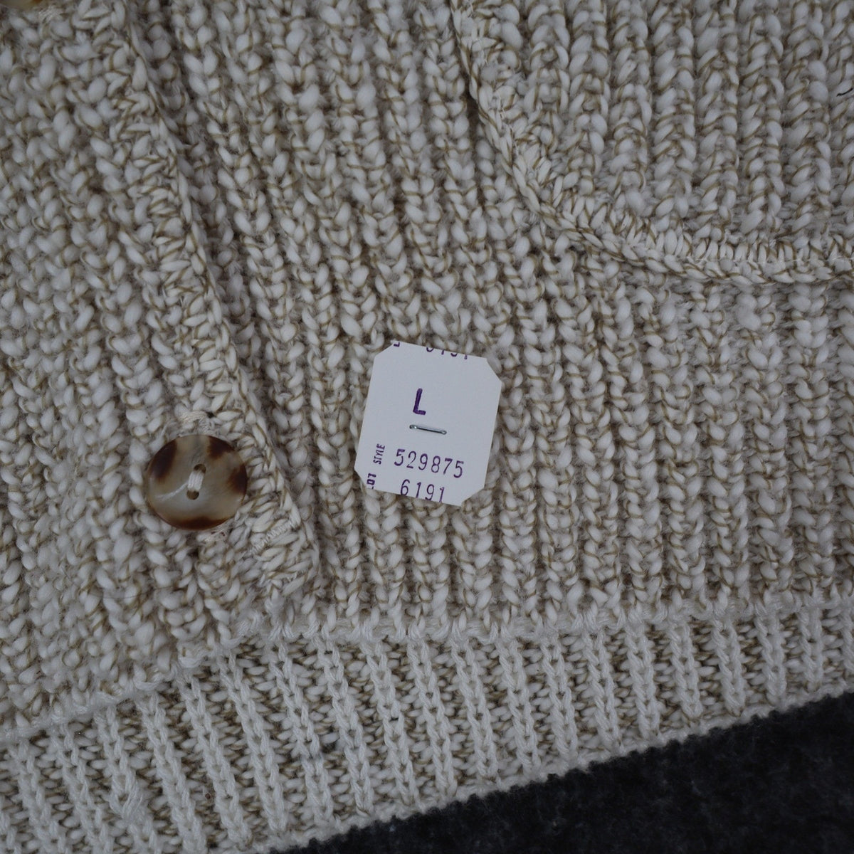 Lucia Sweater Vest Womens Large Vintage 90s Cream Cotton Knit Button Front USA