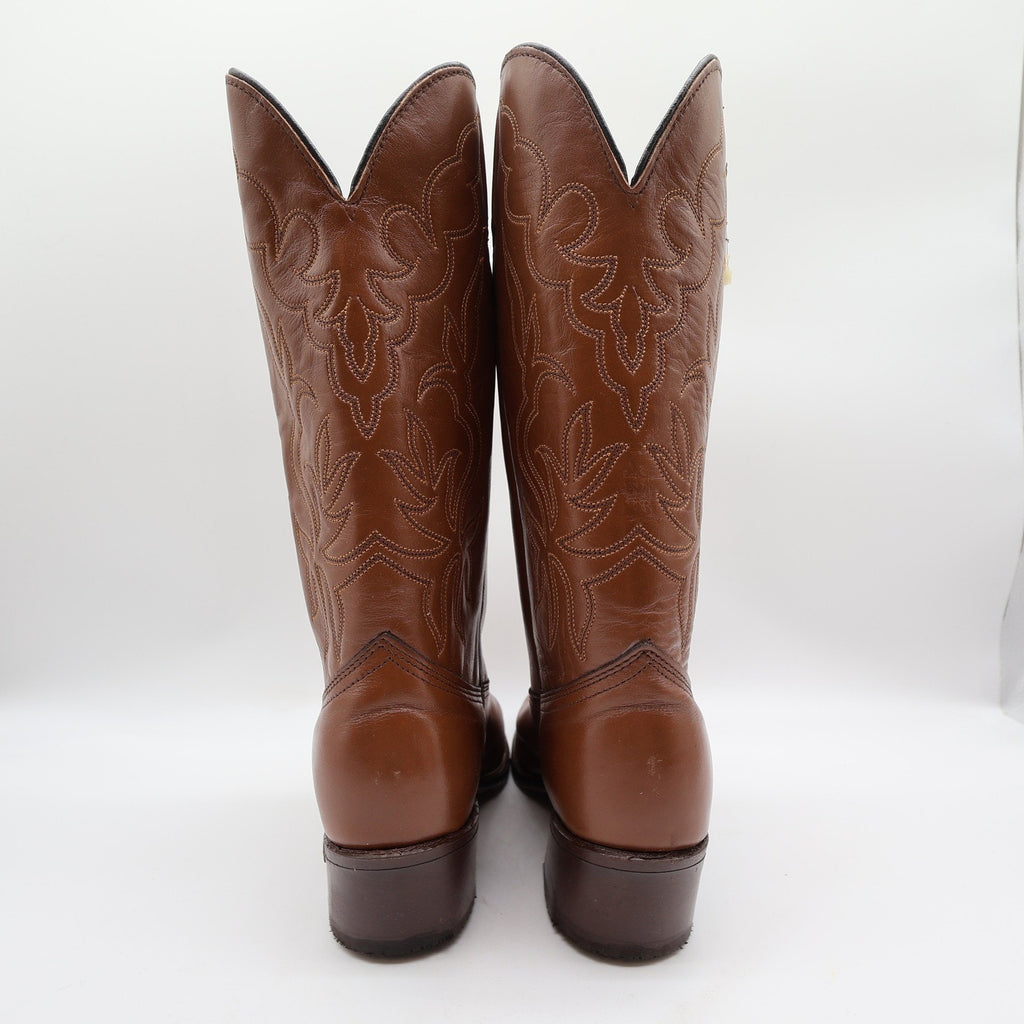 Laredo Vintage Cowboy Boots Mens 9 D Brown Leather NWT Deadstock Made in USA