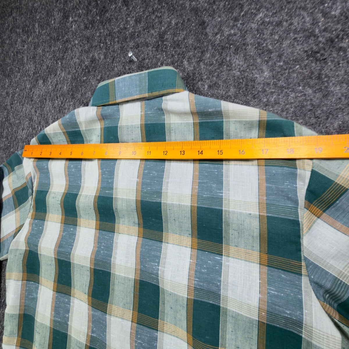 Cambridge Vintage 70s Plaid Button Up Shirt Mens M Green Tall Man NWT USA