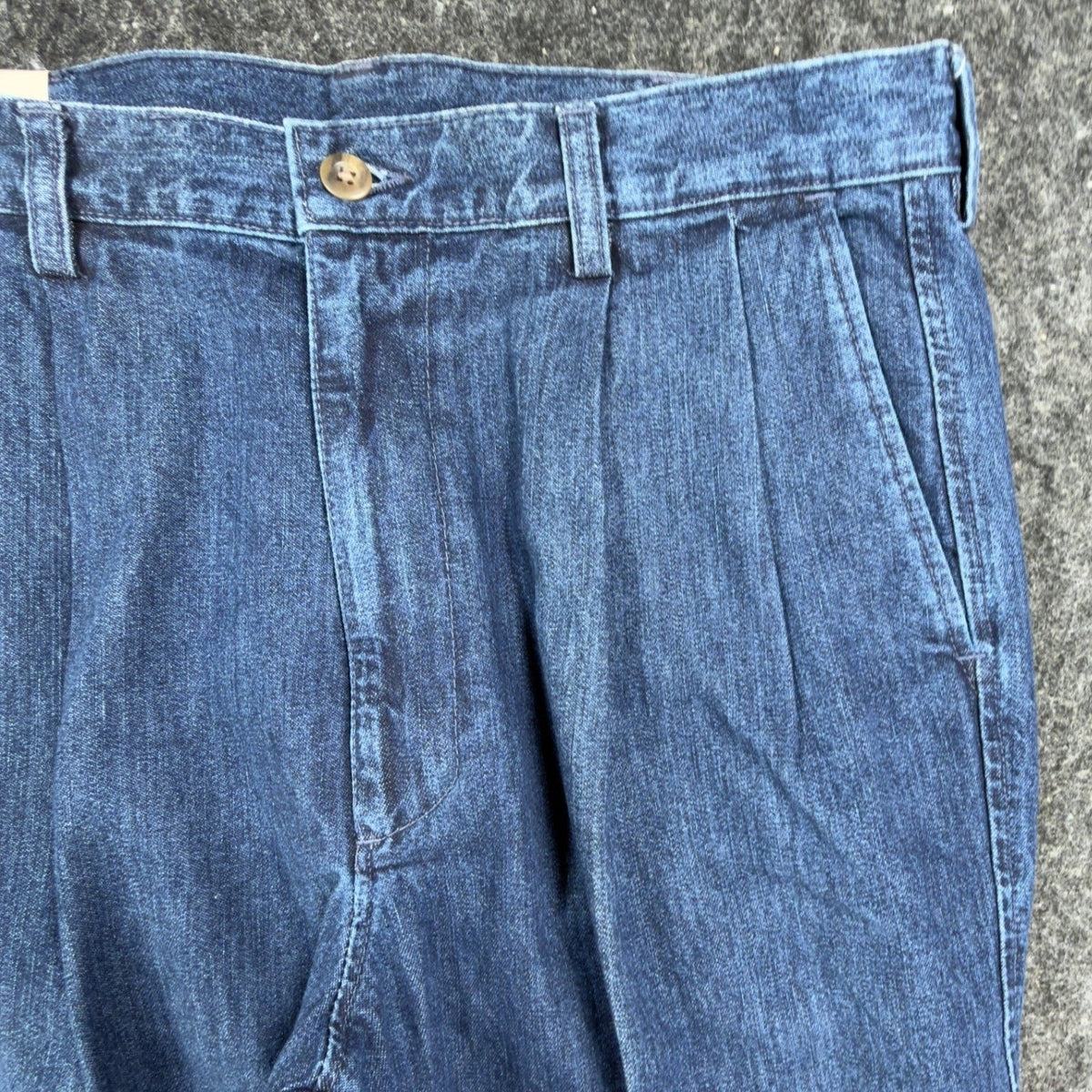 Haggar Y2K BL2K Denim Pants Mens 33x30 Blue Cotton Pleated New With Tags