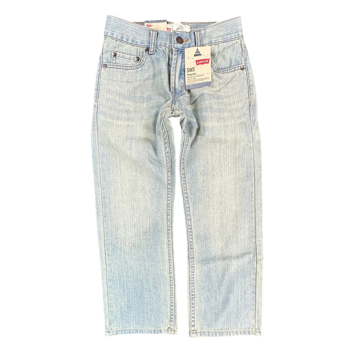 Levi's 505 Jeans Boys Size 8 Regular Blue Cotton Straight Leg New Old Stock