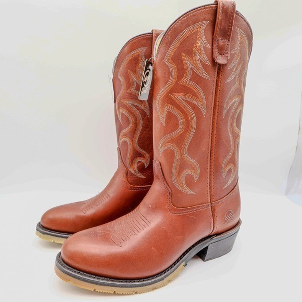 Double-H AG7 Western Work Boots Mens 9.5 D Brown Leather 1519 USA NWT