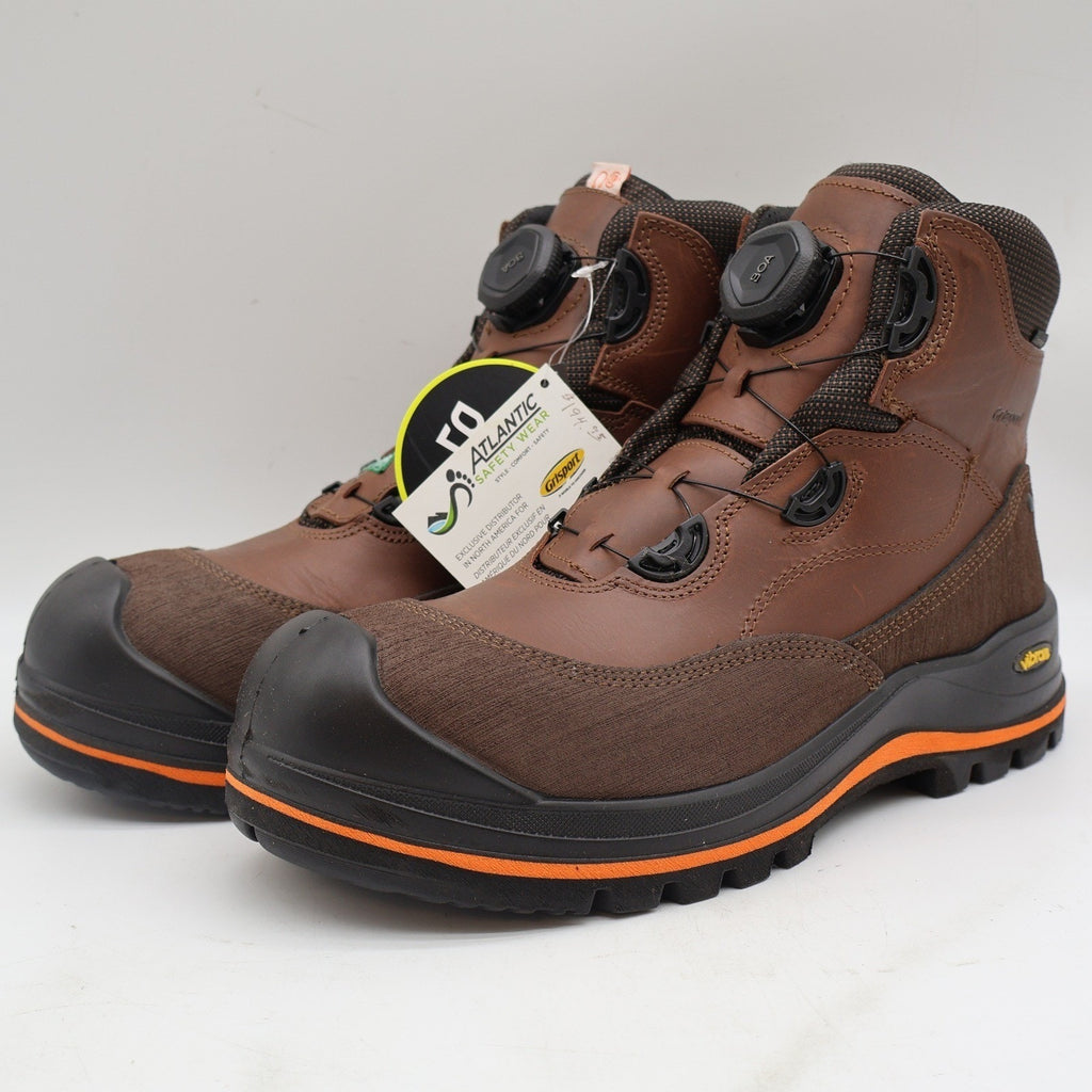 Grisport BOA Wolf Safety Boots Mens 10.5 Brown Leather Waterproof Vibram EH PR - take2supply