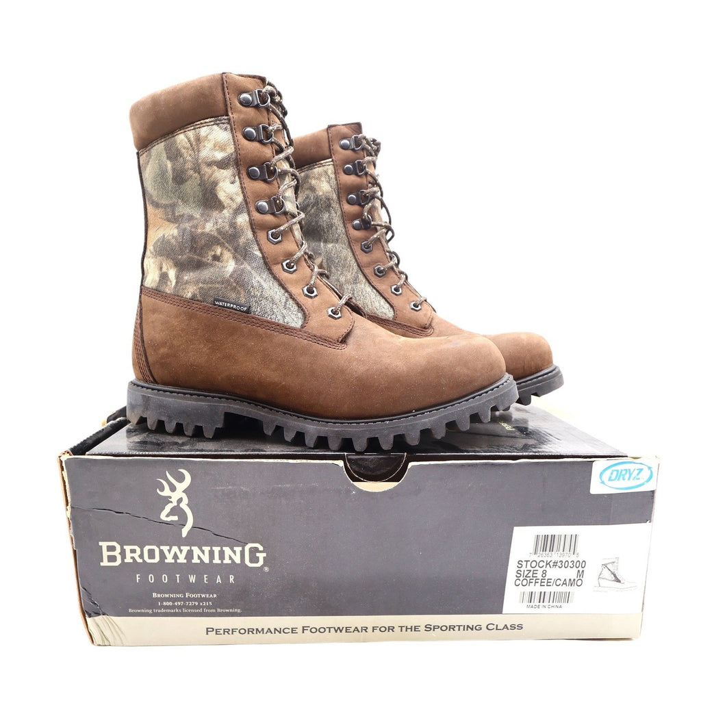 Browning 30300 Hunting Boots Mens 8 Coffee Camo Leather Waterproof New