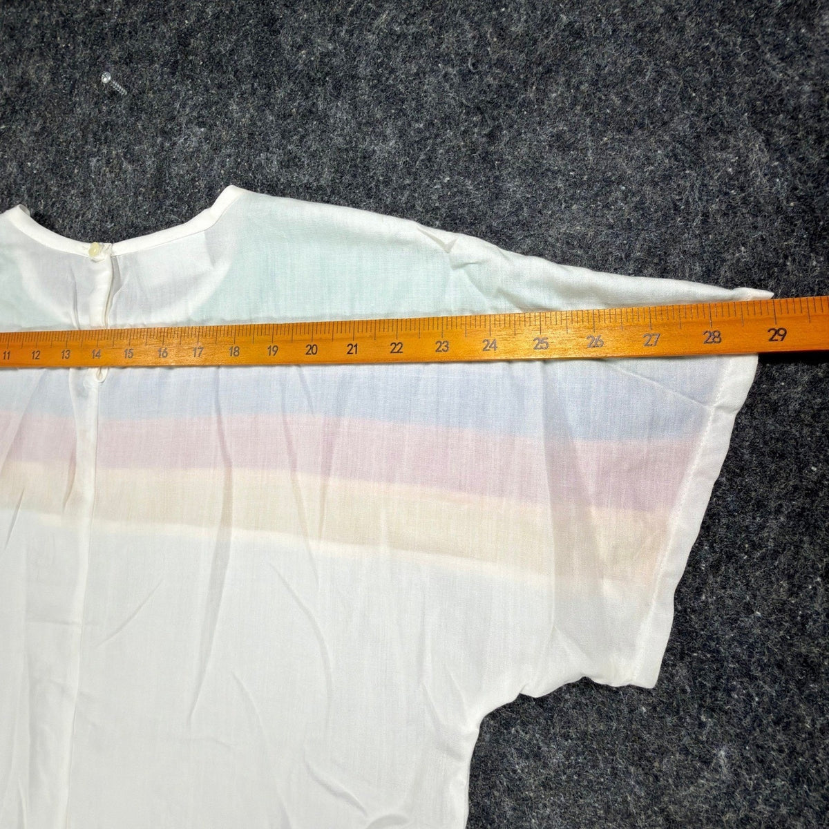 Xtrovert Vintage 80s Rainbow Stripe Top Womens Small White Deadstock NWT USA - take2supply