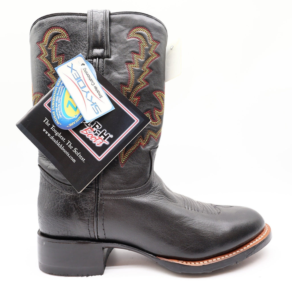 Double-H Super Roper Western Boots Mens 8.5 Black Leather NWT 3392