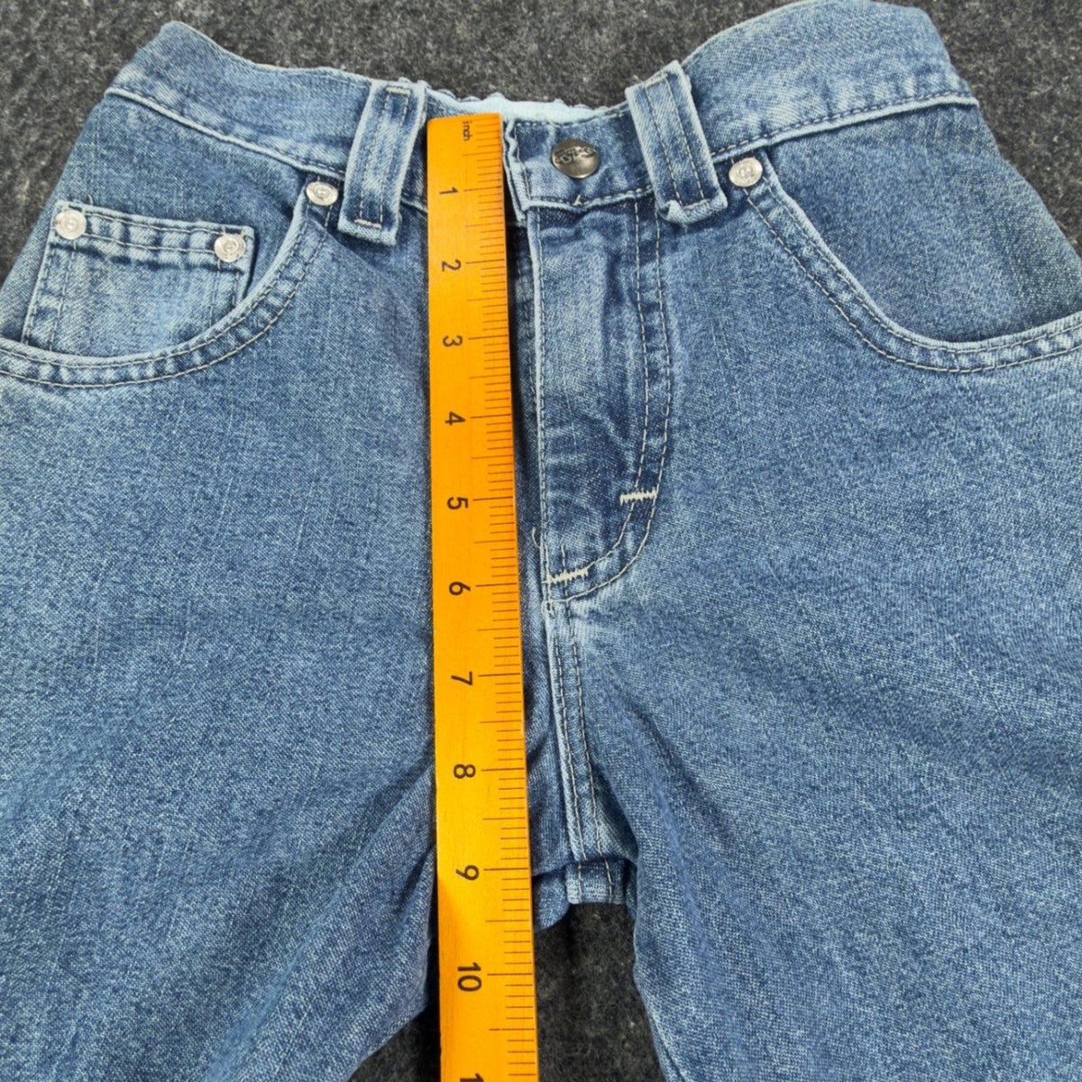 Lee Pipes 90s Vintage Denim Cargo Shorts Boys 7X Retro Stone Blue NWT New