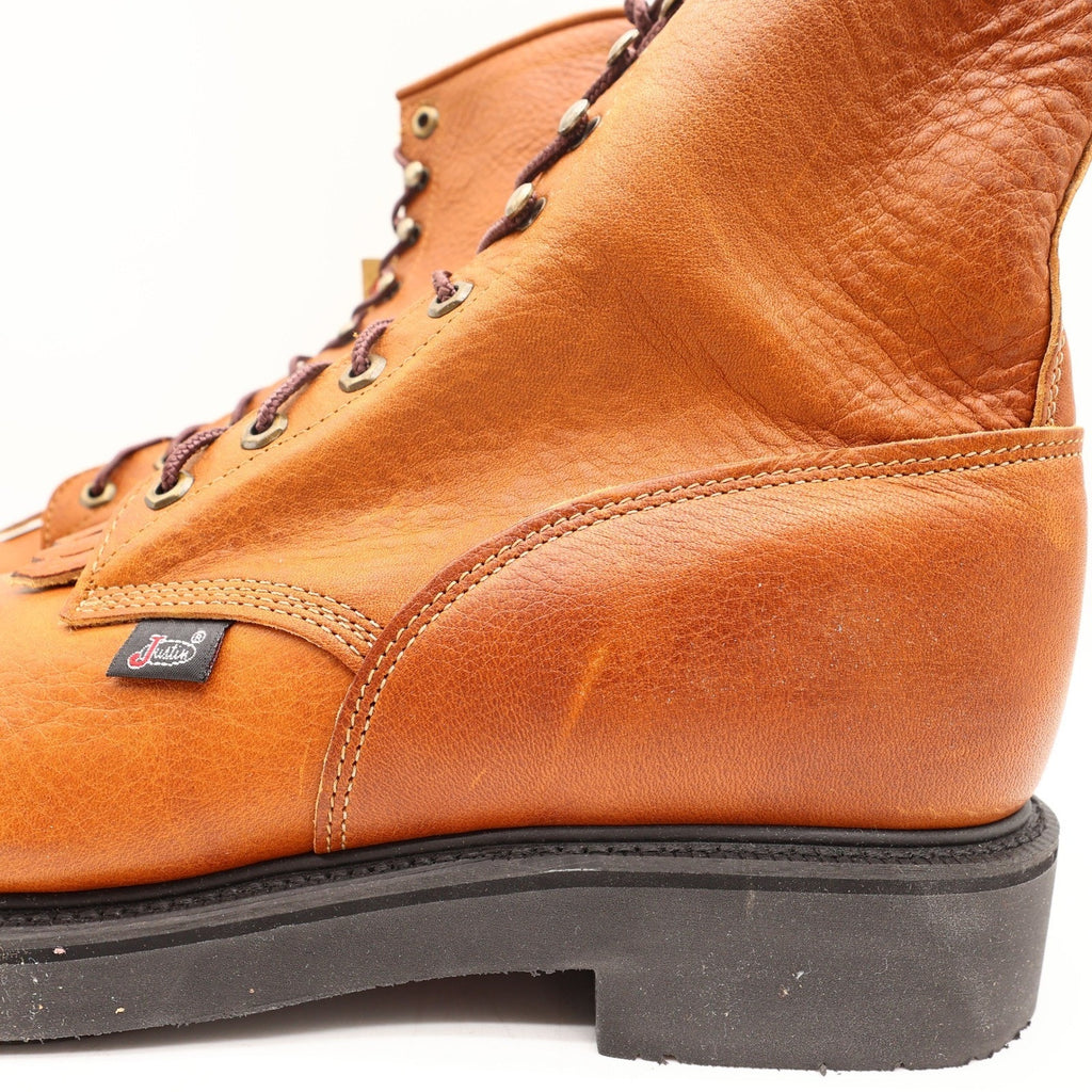 Justin 762 Work Boots Mens 13D Copper Caprice Leather Made in USA New With Box