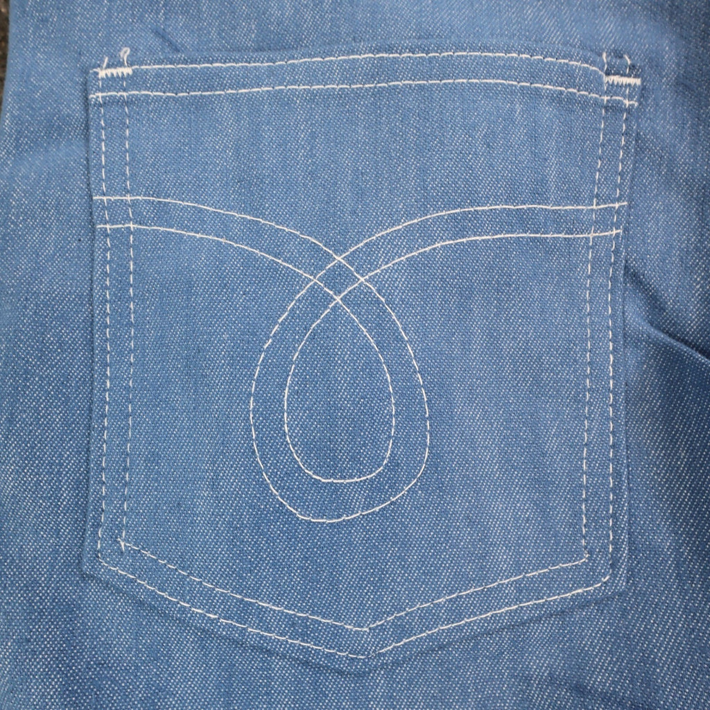 Key Vintage 70s Boot Cut Jeans Mens 32 Blue Cotton Stretch USA Made NOS NWT - take2supply