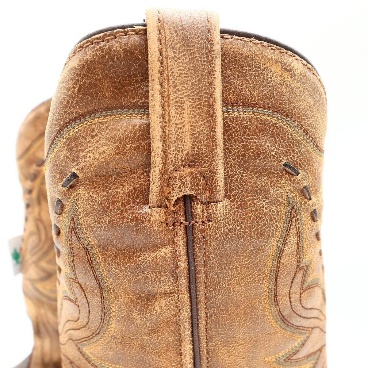 Laredo Western Cowboy Boots Women 9.5 M Black Tan Laced Tip Leather NWT