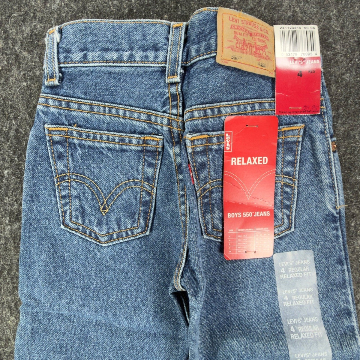 Levi's Vintage 90s Boys 4 Regular 550 Relaxed Fit Jeans Blue Denim NWT