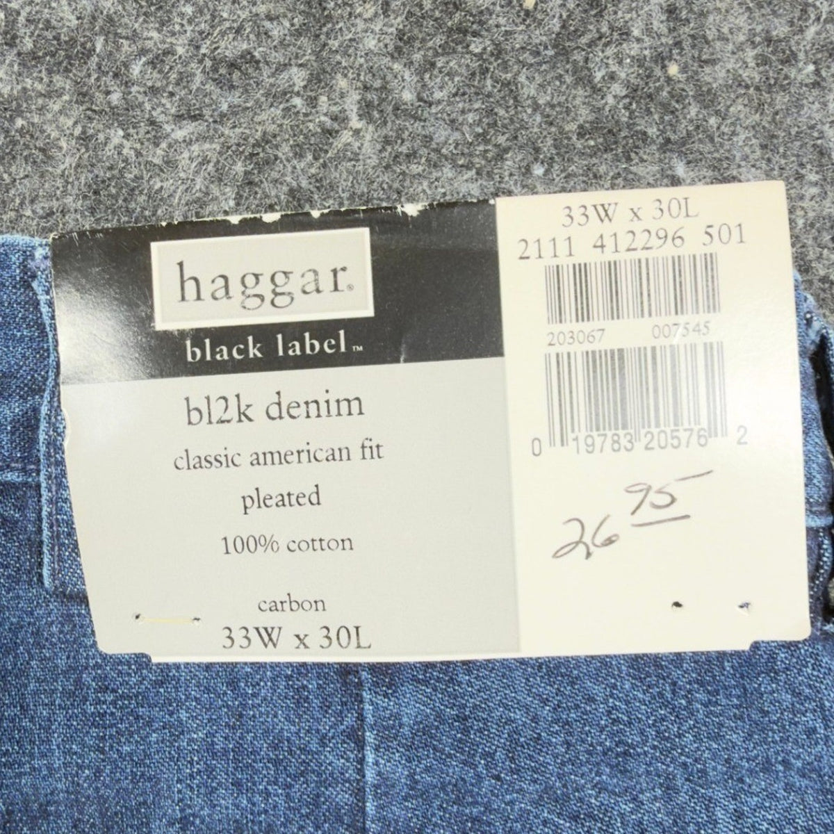 Haggar Y2K BL2K Denim Pants Mens 33x30 Blue Cotton Pleated New With Tags