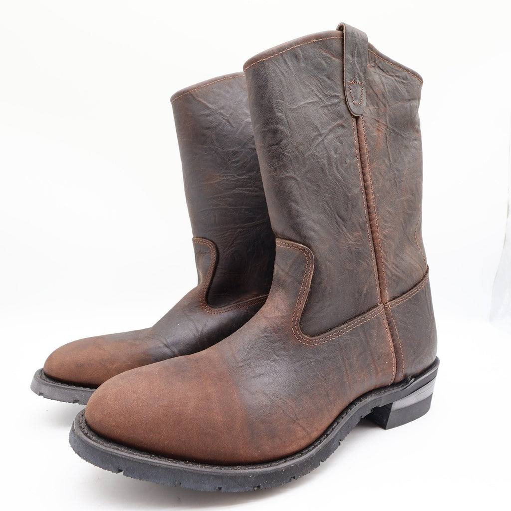 Double-H Vintage 90s Western Boots Mens 11.5D USA Leather Work 2520 Aero Glide