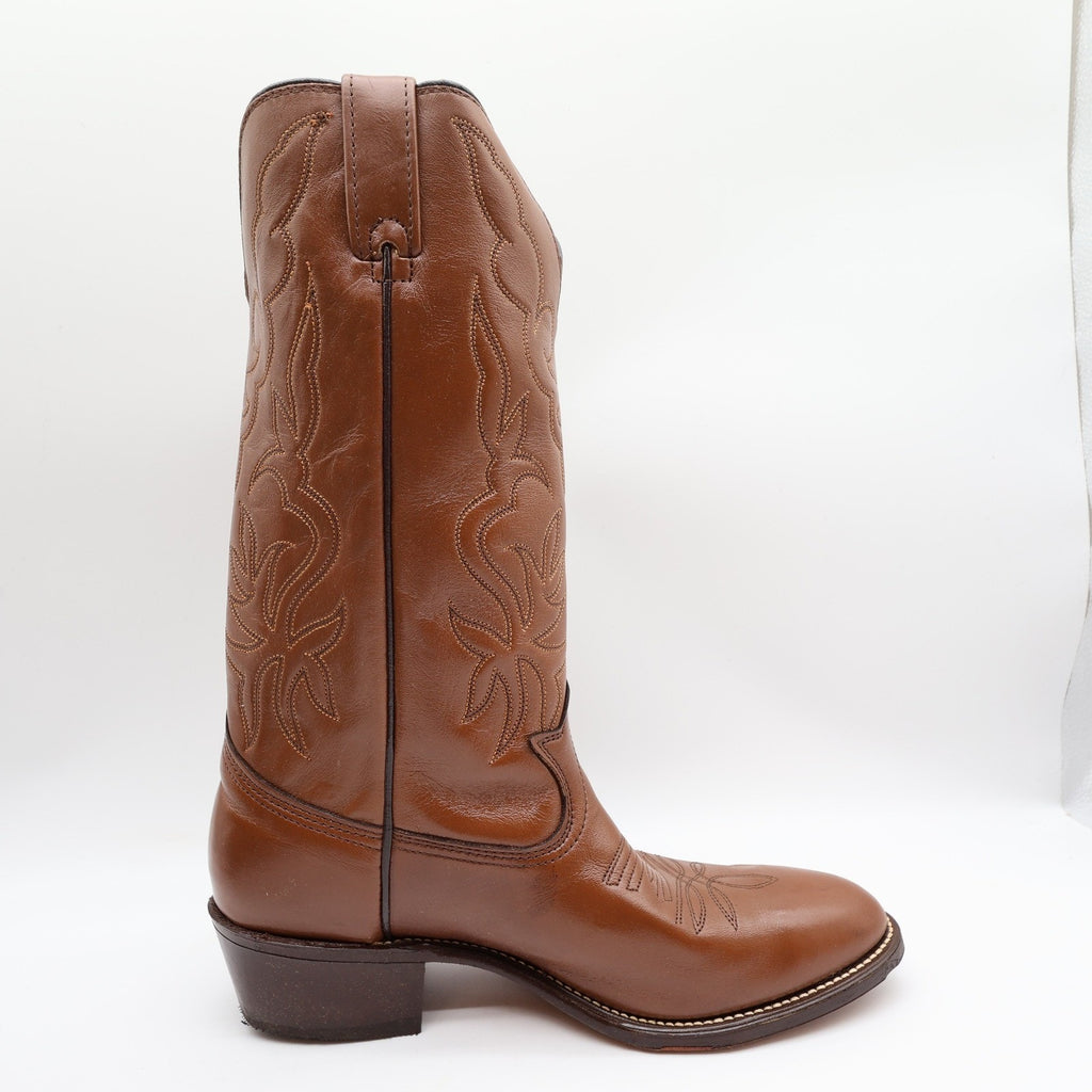 Laredo Vintage Cowboy Boots Mens 9 D Brown Leather NWT Deadstock Made in USA