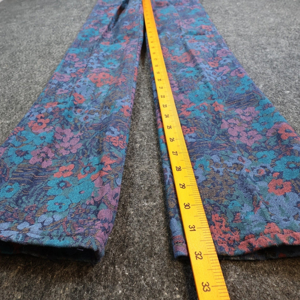 Lee Vintage 90s Floral Jeans Girls 14 Slim Blue USA Made NOS NWT 24.5 Waist - take2supply