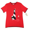 Company Collection Lighthouse Sweater Womens Small Vintage 90s Red Short Sleeve
