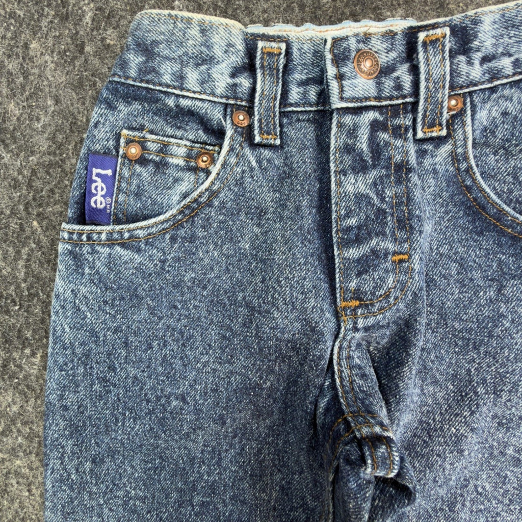 Vintage 90s Lee Boys Size 6 Slim Loose Fit Acid Wash Denim Jeans NWT USA