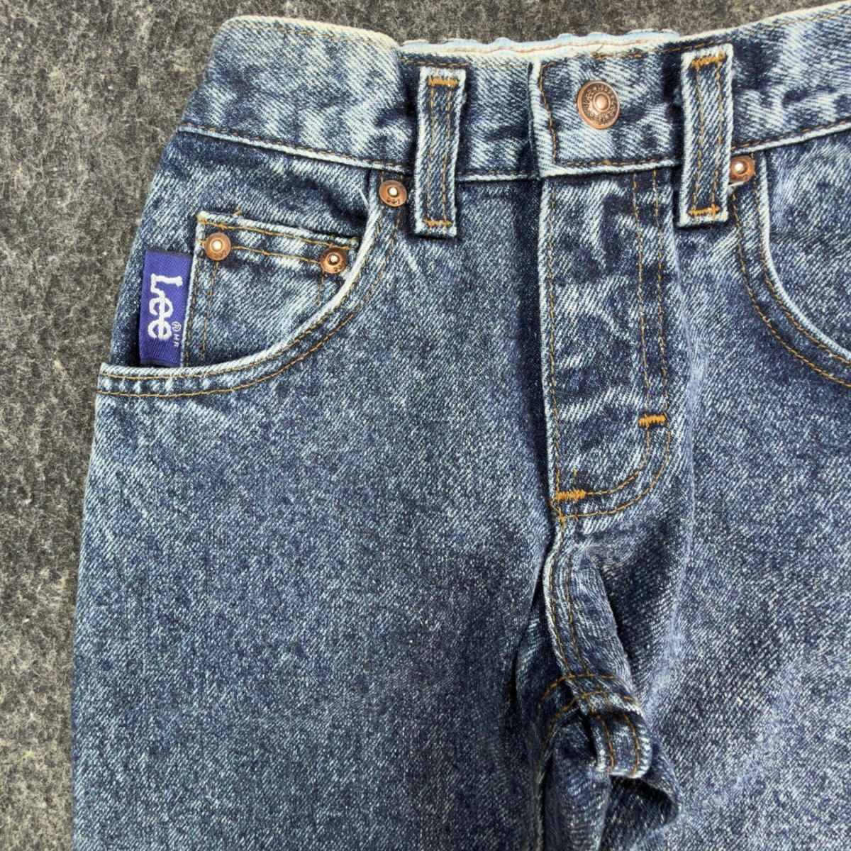 Vintage 90s Lee Boys Size 6 Slim Loose Fit Acid Wash Denim Jeans NWT USA
