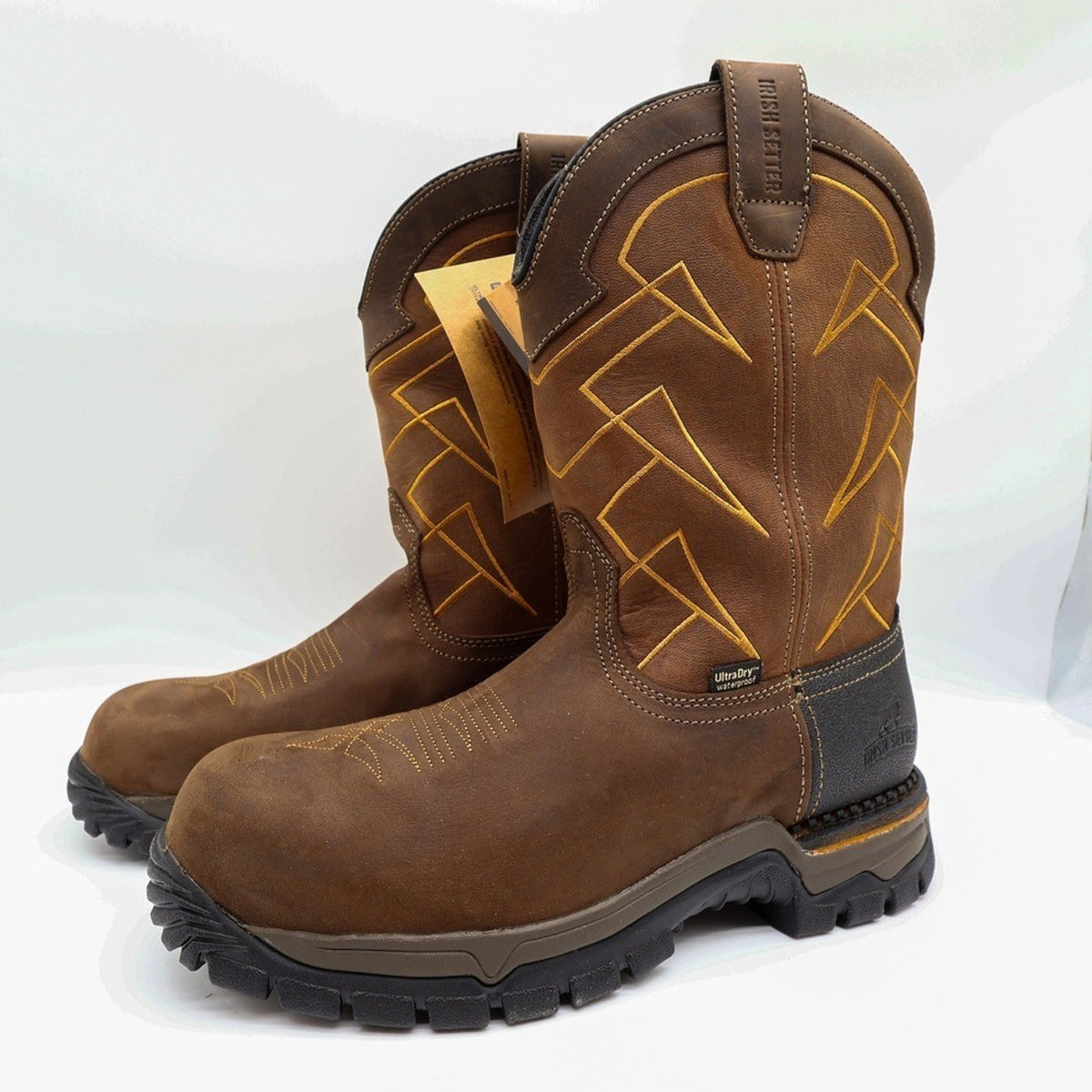 Irish Setter Mens 10.5 Two Harbors 83964 Brown Leather Waterproof Work Boots
