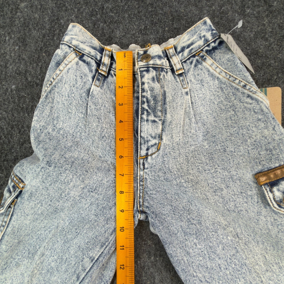 Lee AirGear Cargo Jeans Boys 6 Blue Cotton Loose Fit Vintage 90s Acid Wash
