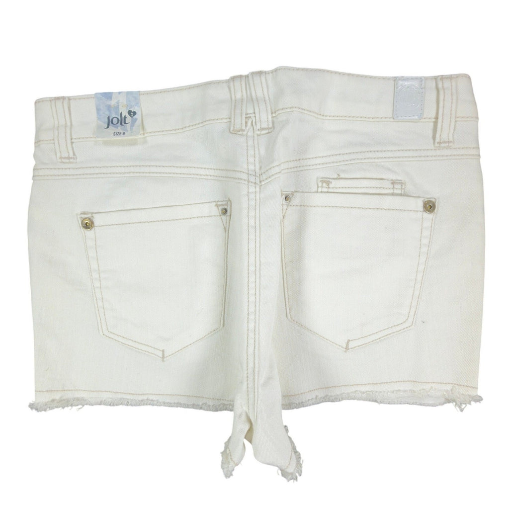 Jolt Modern Skyrise High Waisted Denim Shorts Juniors 9 White NWT