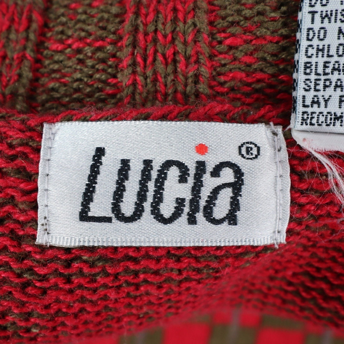 Lucia Sweater Womens Small Vintage 90s Red Green Floral Embroidered Mock Neck