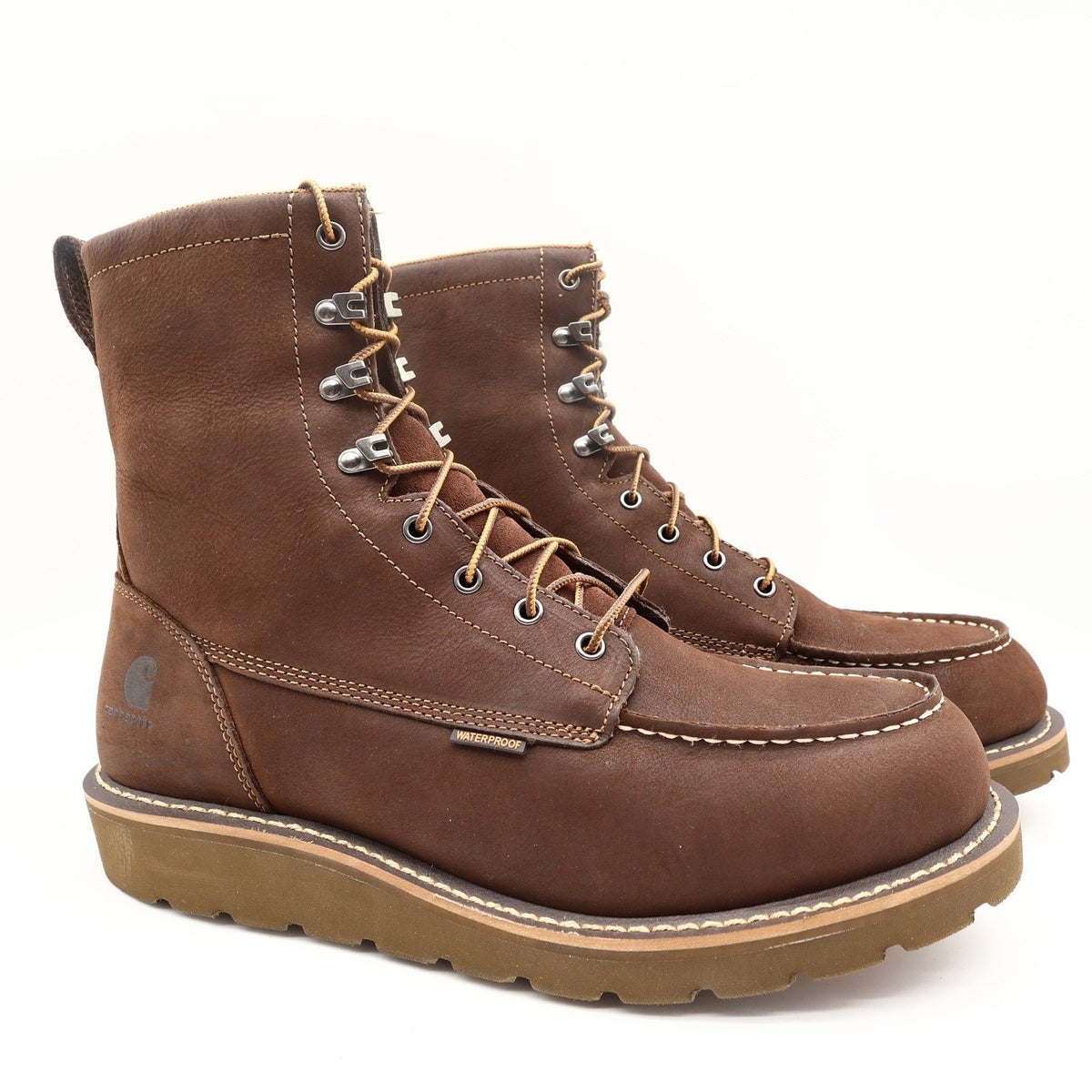 Carhartt 8-Inch Wedge Boot Mens 13 Brown Leather Soft Toe Waterproof New FW8093
