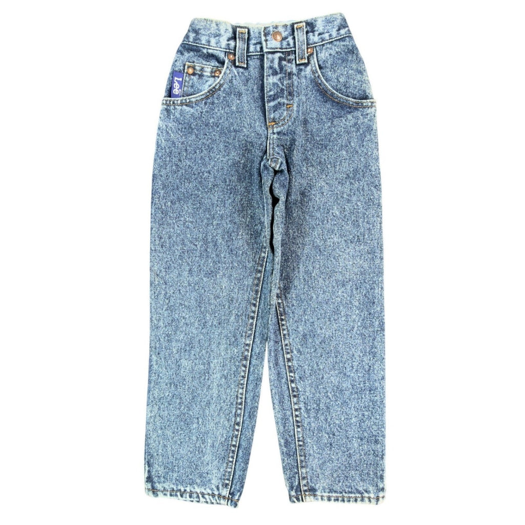 Vintage 90s Lee Boys Size 6 Slim Loose Fit Acid Wash Denim Jeans NWT USA