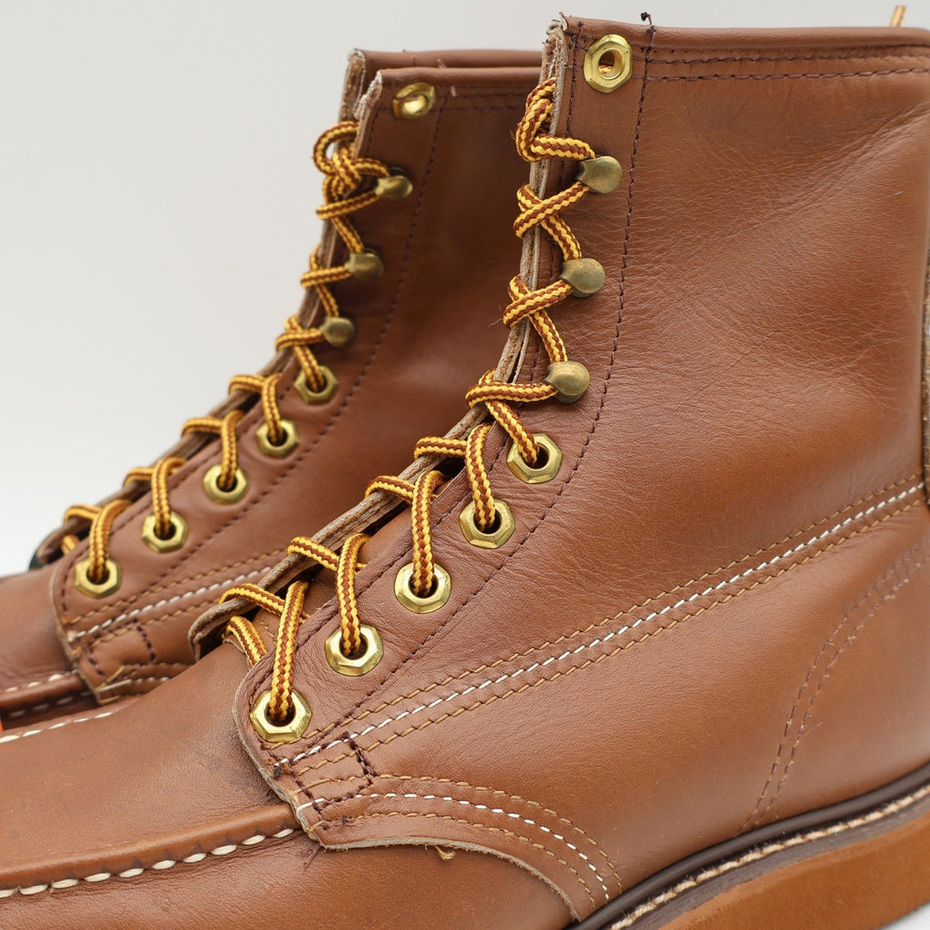 Walker Work Boots Mens 7.5 D Vintage USA Steel Toe Leather Brown Moc Toe 1302