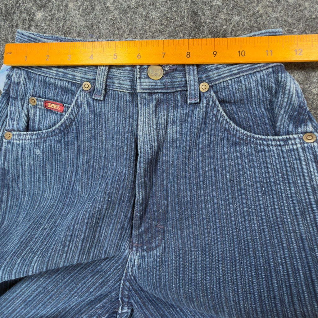 Lee Vintage 80s Pinstripe Jeans Juniors 3 Blue Cotton USA NWT Deadstock