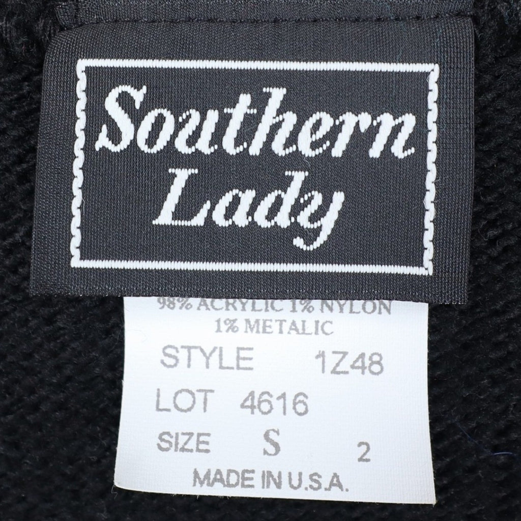 Southern Lady Angel Sweater Vest Womens Small Vintage 90s Black Metallic USA NWT