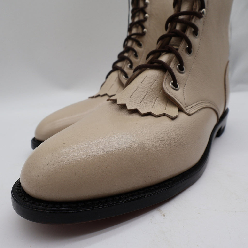 Justin L0512 Lace Up Roper Boots Women 9 B Bone Leather NWT Deadstock Vintage