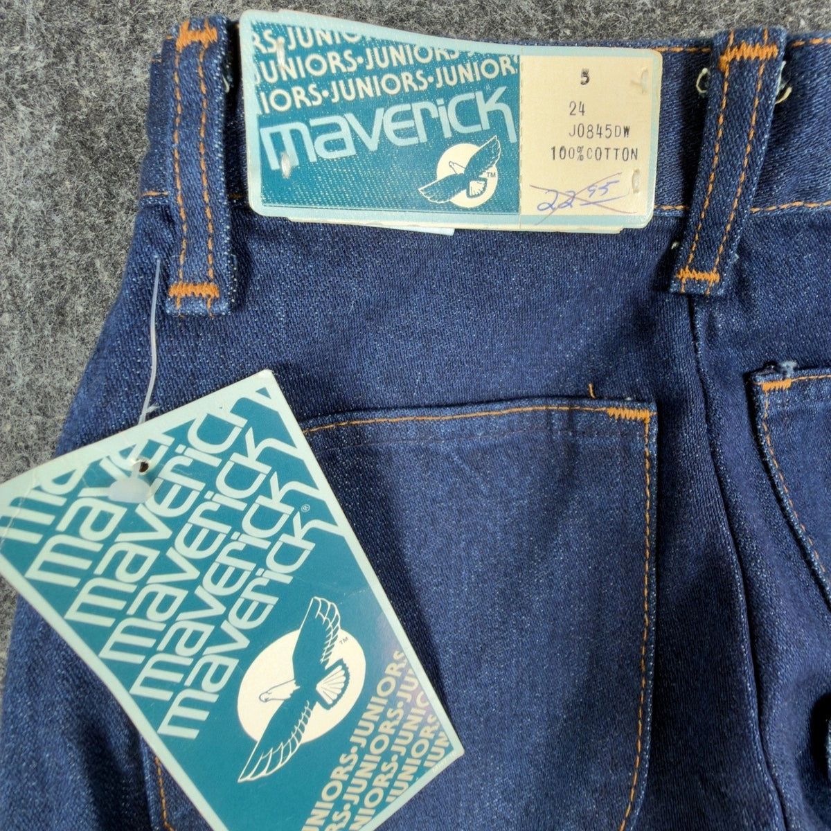 Maverick 80s Vintage Pleated Jeans Junior 5 Blue Cotton NWT Made in USA