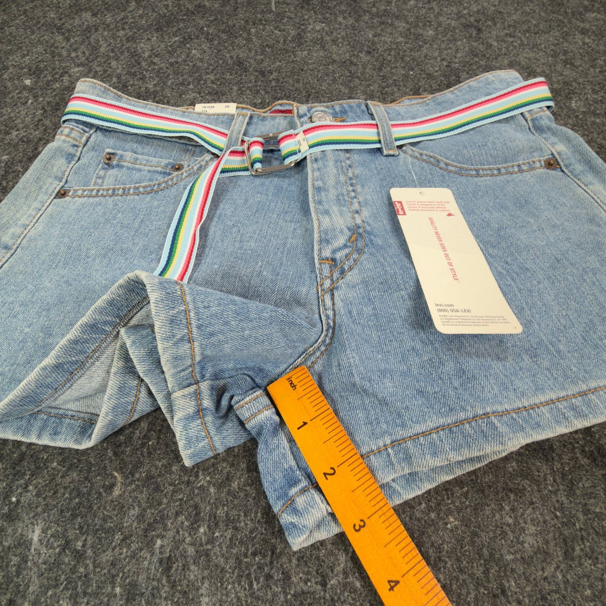 Levi's Y2K Superlow Stretch Shorts Junior 11 Blue Cotton Denim NWT C359
