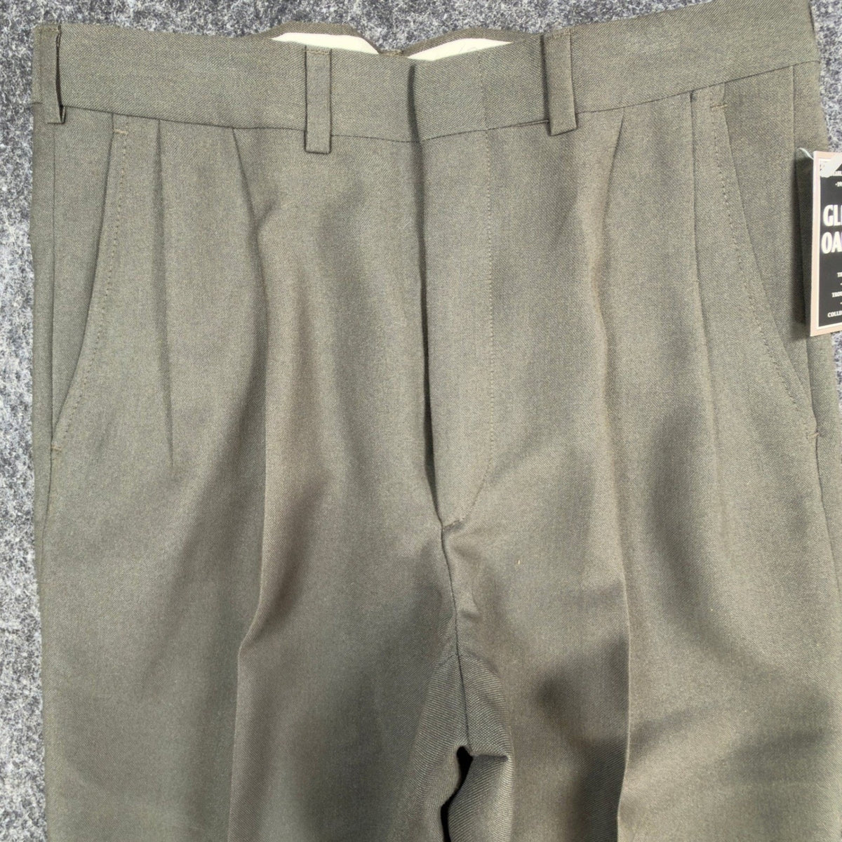 Glen Oaks Vintage 90s Dress Pants Mens 32x32 Olive Pleated Wool Blend NWT