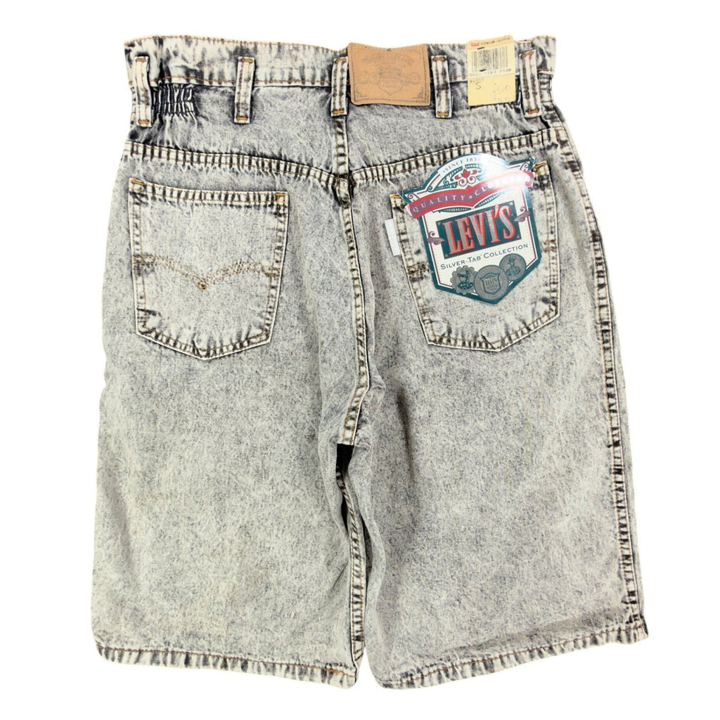 Levi's Vintage 90s SilverTab Shorts Kids S Gray Acid Wash Denim NWT Deadstock